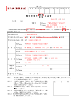 記入例 構想届出