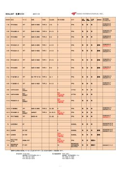 SEALANT 在庫リスト - トードインターナショナル