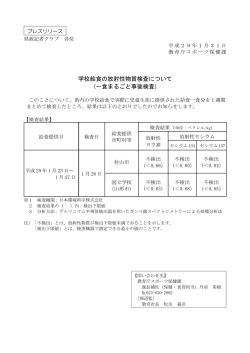 学校給食の放射性物質検査について (一食まるごと事後検査)