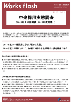中途採用実態調査 - リクルートワークス研究所