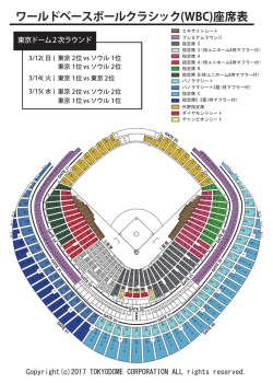 ワールドベースボールクラシック(WBC)座席表