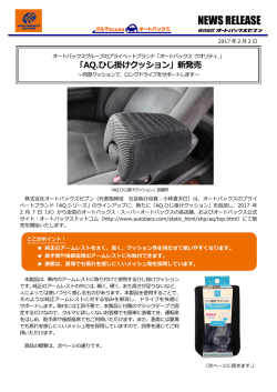 「AQ.ひじ掛けクッション」新発売