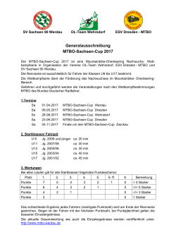 Generalausschreibung MTBO-Sachsen-Cup 2017 - MTB