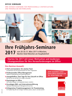 Ihre Frühjahrs-Seminare 2017