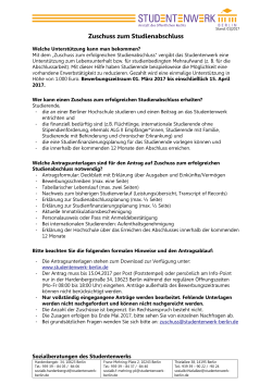 Infoblatt Zuschuss zum Studienabschluss SoSe 2017