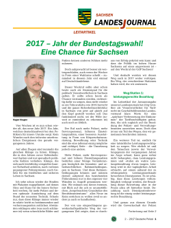 LANDESJOURNAL 2017 – Jahr der Bundestagswahl! Eine Chance