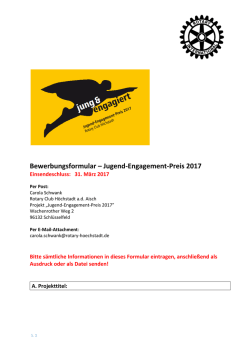 Bewerbungsformular – Jugend-Engagement