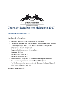 Ü bersicht Reitabzeichenlehrgang 2017