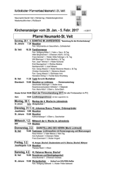 Kirchenanzeiger NMSV vom 29.1. - 5.2.2017