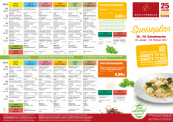 Speiseplan KW 5 bis 8 2017