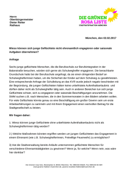 Herrn Oberb&uuml;rgermeister Dieter Reiter Rathaus