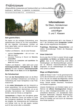 Informationen - Gymnasium Fridericianum Schwerin