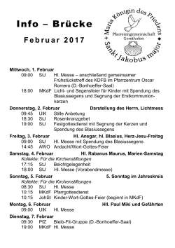 Info-Br&uuml;cke_2017-02-Februar - Pfarreiengemeinschaft Gersthofen