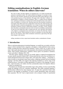 Editing nominalisations in English&ndash;German translation