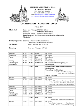 Gottesdienstordnung Feber 2017