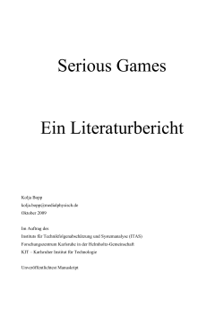 Serious Games Ein Literaturbericht (PDF Available)