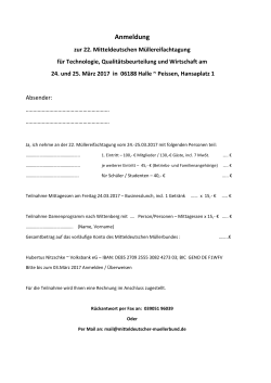 Anmeldung - Mitteldeutscher Müllerbund eV