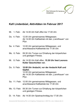 Monatsprogramm (02 / 2017) - Altersiedlung Lindebuel-Pfyn