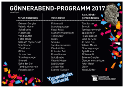 G&Ouml;NNERABEND-PROGRAMM 2017