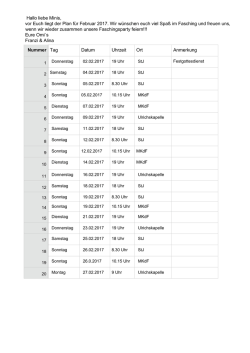 Gottesdienste Februar 2017