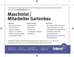 Inserat Maschinist/Gartenbau