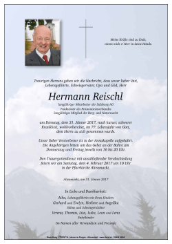 Hermann Reischl - Bestattung Sterzl