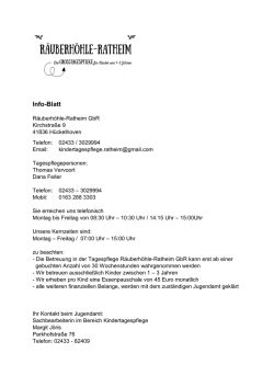 Infoblatt f&uuml;r neue Eltern