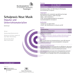 Schulpraxis Neue Musik - Bundesakademie für musikalische