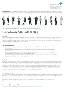 Experte/Expertin Public Health 80–100