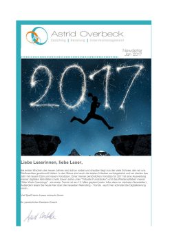 Coaching Newsletter Januar 2017 - Coaching und Beratung Overbeck