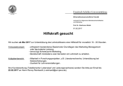 Hilfskraft gesucht