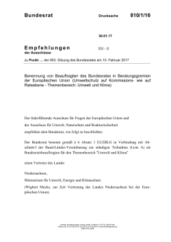 Bundesrat 810/1/16 Empfehlungen - Umwelt