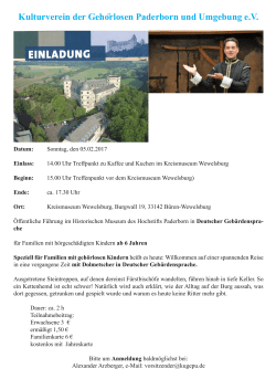 Einladung Gehörlosen Familie Wewelsburg