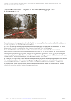 Drama in Gartenlaube - Trag&ouml;die in Arnstein - mm
