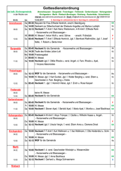 Gottesdienstordnung - Katholische Kirche Arenshausen