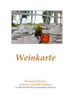 Weinkarte Restaurant Sokrates Im Park 5, CH