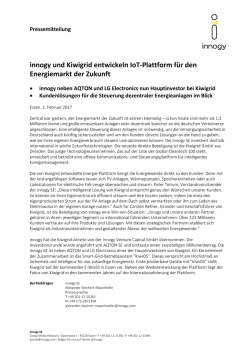 innogy und Kiwigrid entwickeln IoT-Plattform f&uuml;r den Energiemarkt