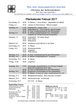 Monatskalender Februar 2017 - Pfarre Graz-Süd