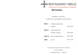 Mittagsmenü - Restaurant Kreuz Buttisholz