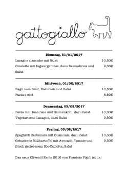 Dienstag, 31/01/2017 Lasagne classiche mit Salat 10