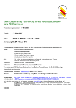 DFB-Kurzschulung "Einführung in das - Bodensee