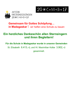 Ein herzliches Dankesch&ouml;n allen Sternsingern und ihren Begleitern!