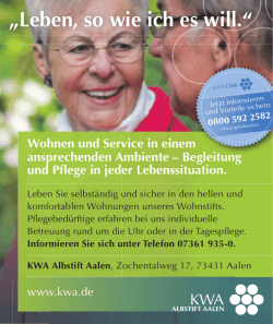 &bdquo;Leben, so wie ich es will.&ldquo;