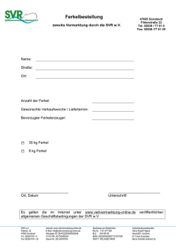 Ferkelbestellung - Viehvermarktung Online