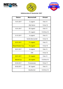 FFG Hallenturniere 2017 - FF