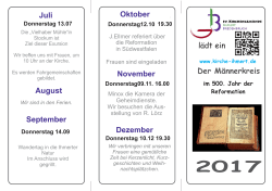 Jahresprogramm M&auml;nnerkreis