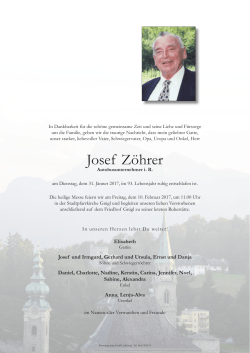 Josef Zöhrer - Bestattung Jung