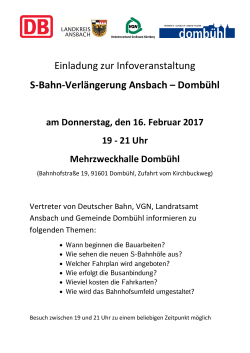 Einladung zur Infoveranstaltung S-Bahn