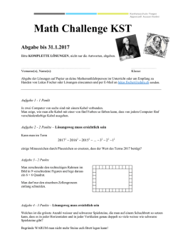 Math Challenge KST Abgabe bis 31.1.2017