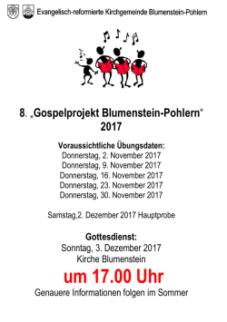 um 17.00 Uhr - Kirchgemeinde Blumenstein